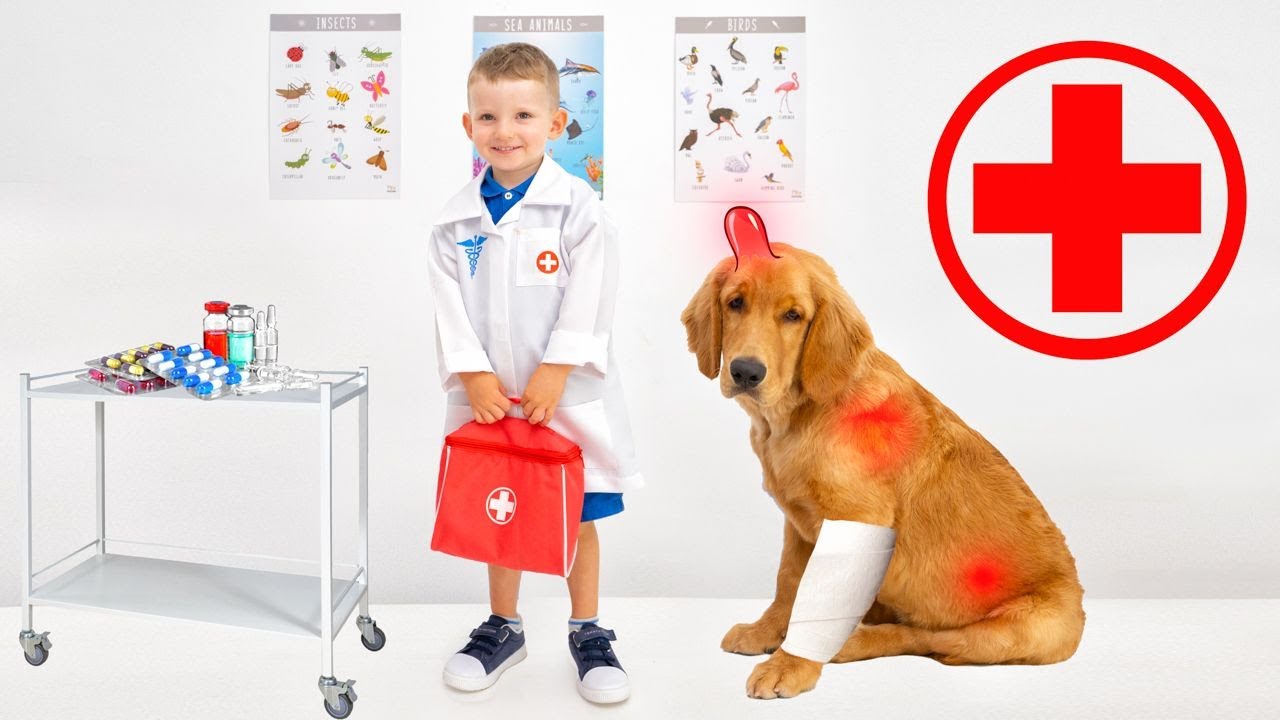 Vania i Mania zostali weterynarzami 😍 Rodzinne wyzwanie | Dla dzieci po polsku
