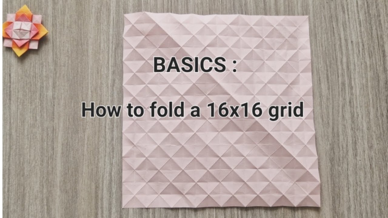 How To Fold A 16 x 16 grid On A Square Paper | Origami | Tessellation | Paperfolding | Pleats | DIY