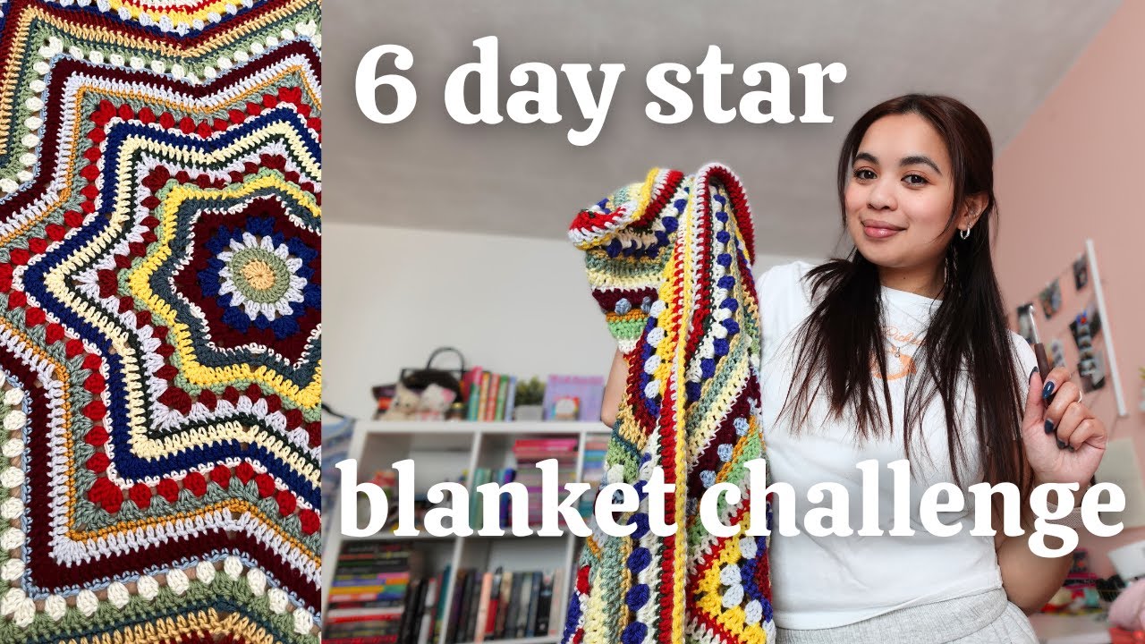 making the 6 day star blanket ⭐️ | crochet challenge & vlog