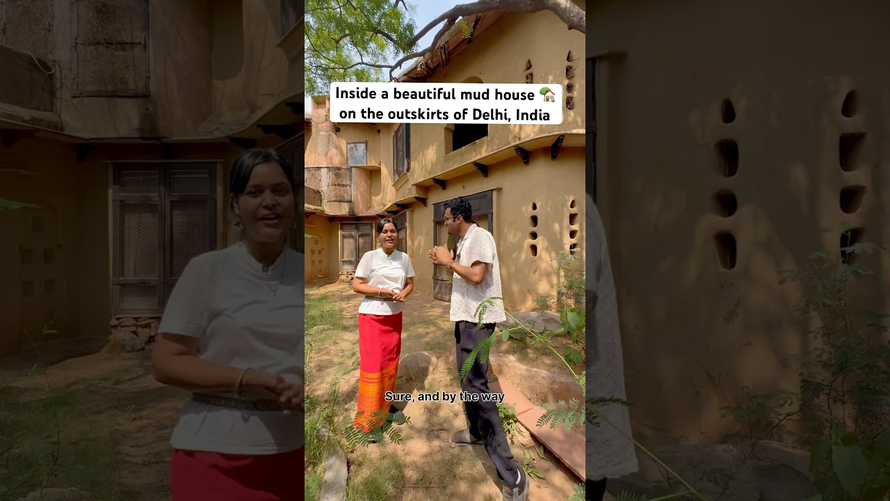 Mud house in Delhi, India ❤️ #housetour #hometour #sustainability #mudhouse #delhi #homedesign
