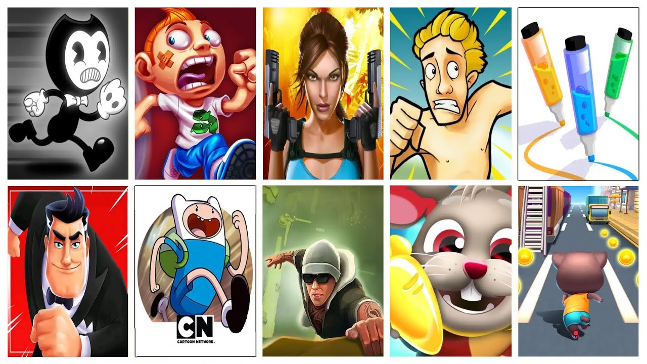 Runner Battle #11: Bendy in Nightmare Run, Adventure Time Run, Lara Croft: Relic Run, Agent Dash