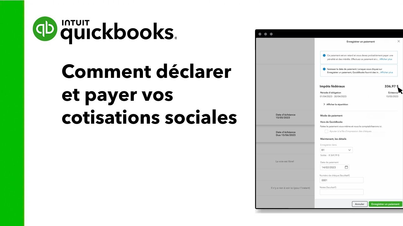 Comment déclarer et payer vos cotisations sociales dans QuickBooks en ligne Paie