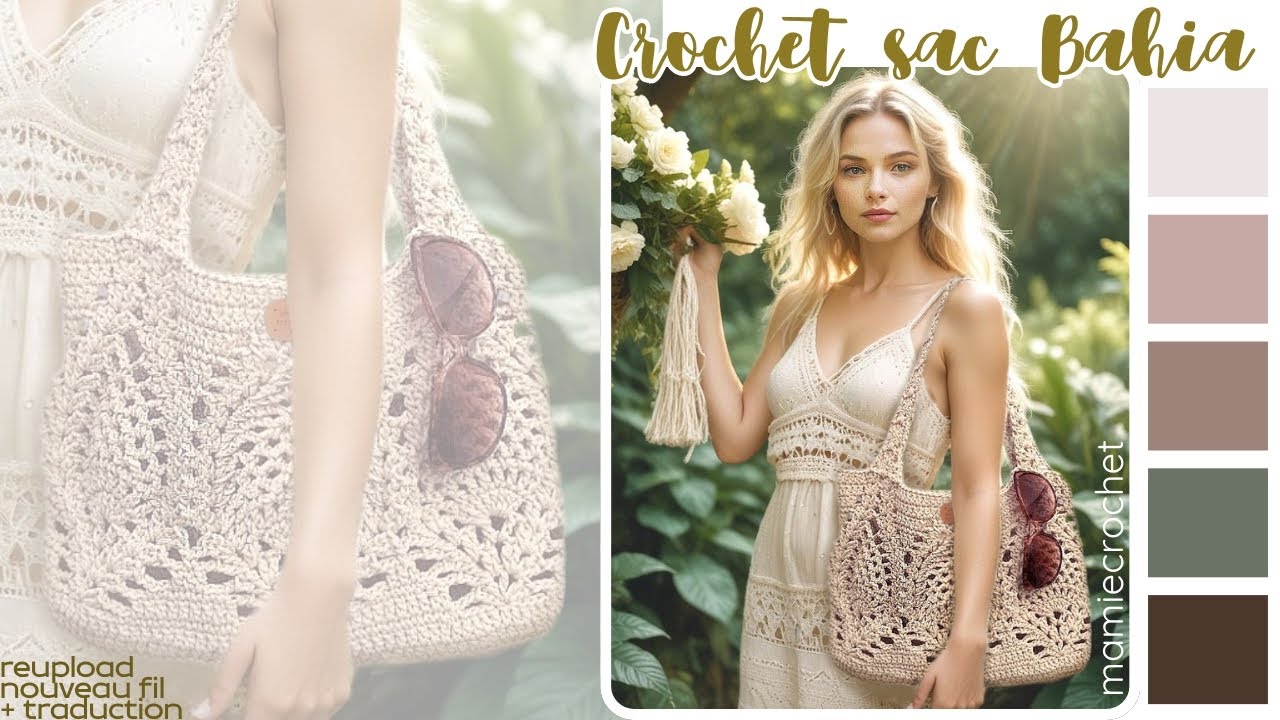 🌸🌸 SUBLIME SAC ANANAS BAHIA AU CROCHET 🌸🌸 REDECOUVERTE + NOUVEAU  FIL +TRANSLATION @MamieCrochet