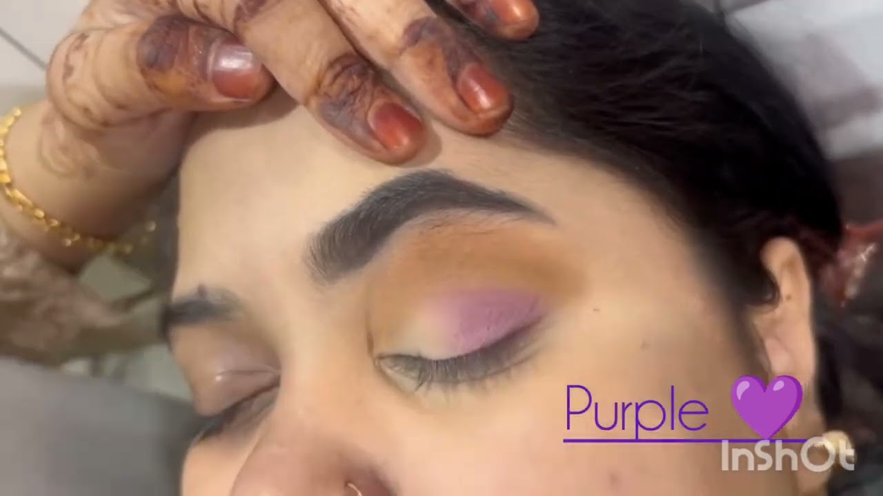 Haldi ya purple yellow dress eye makeup tutorial.../explore page/haldi makeup..