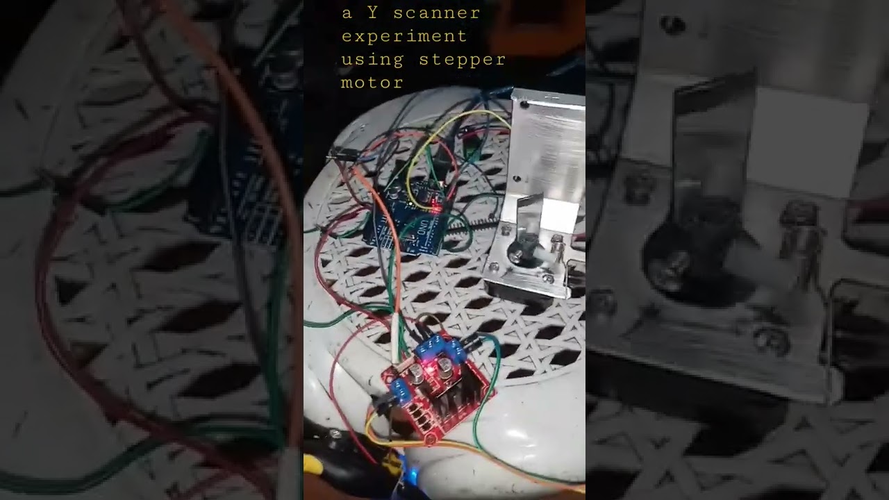 Stepper motor Laser Y-scanner Experiment using  