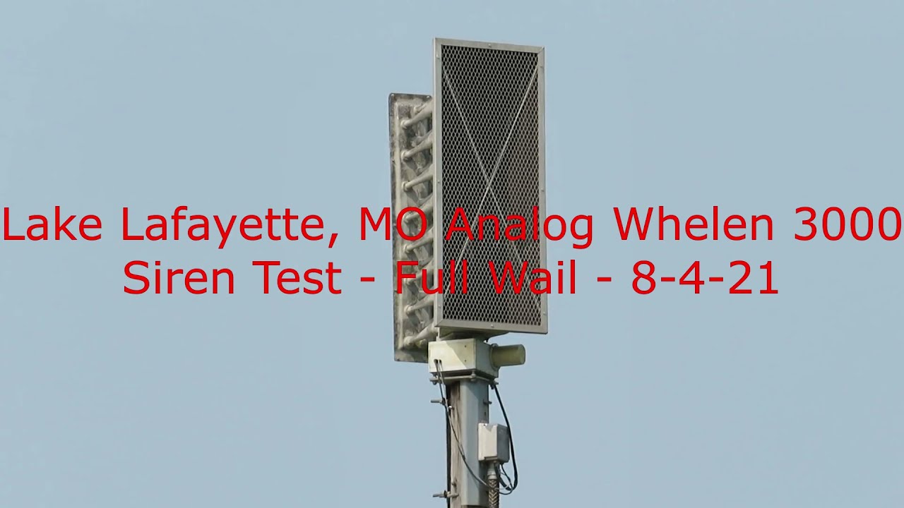 Lake Lafayette, MO Analog Whelen WS-3000 Siren Test - Full Wail - 8-4-21