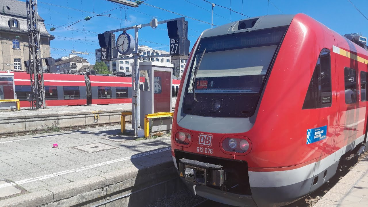 Vollgasmitffahrt mit Fetten Sound BR 612 Von Kaufbeuren nach München Hbf mit 80 Km/h
