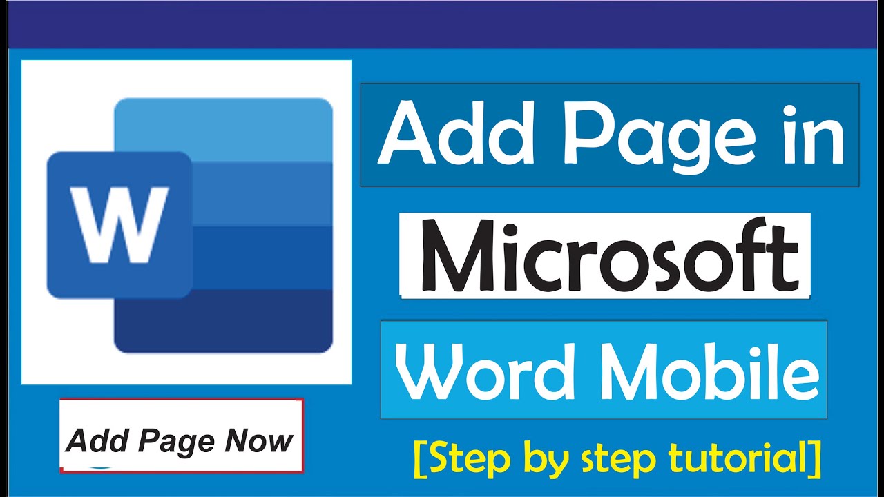 How To Add Page In Microsoft Word Mobile