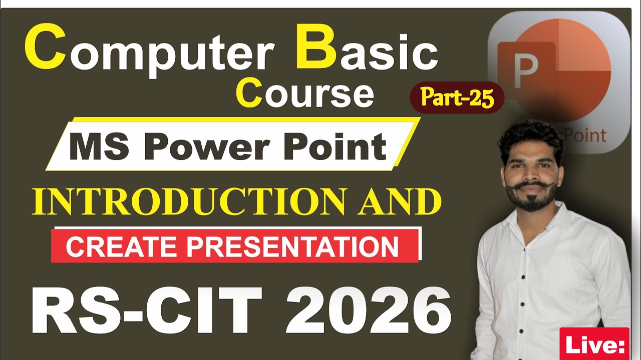 RS-CIT Exam 2026 | Part-25 | MS PowerPoint Introduction & Create Presentation | RSCIT Basic Computer