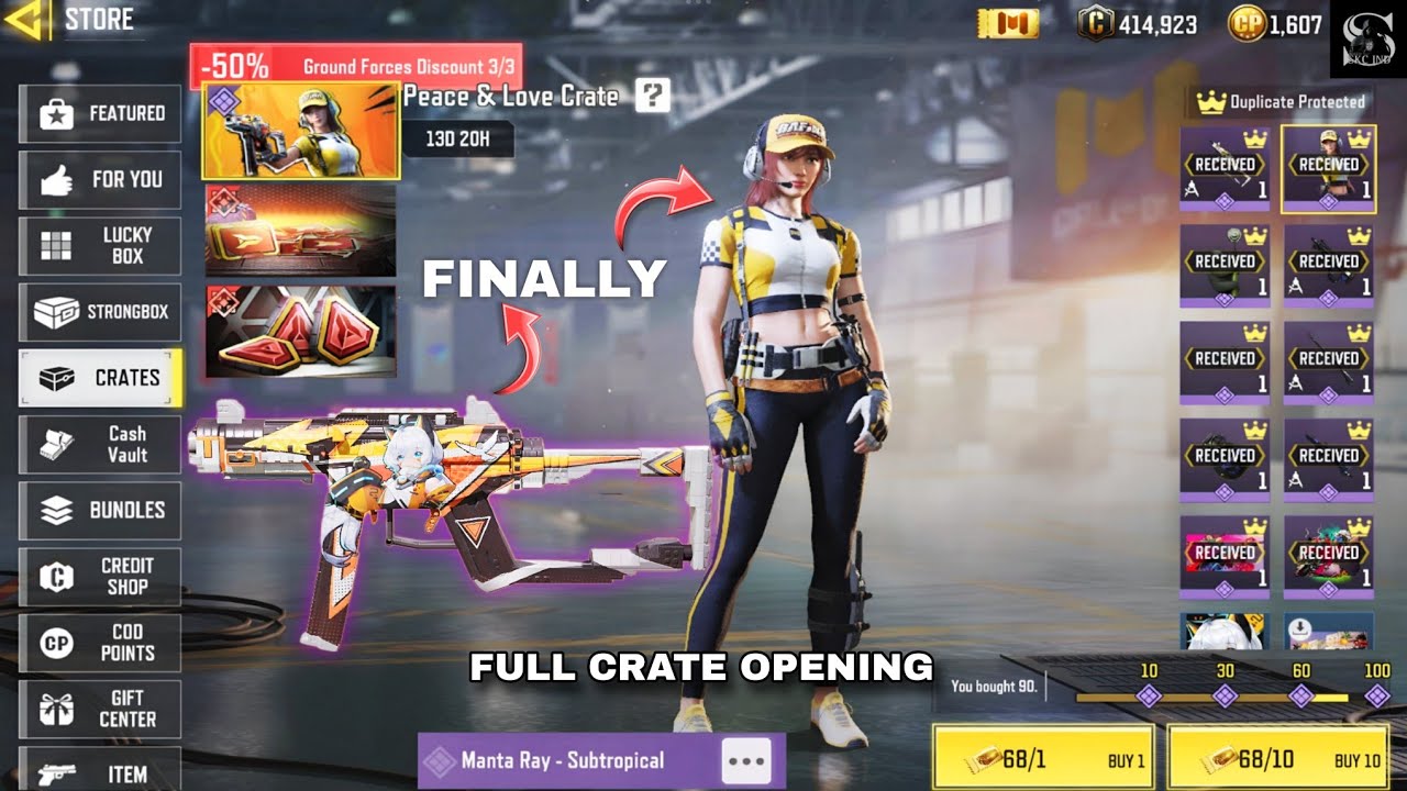 Opening Peace And Love Crate CODM | Manta Ray Subtropical | QQ9 - Winged Neko | COD MOBILE