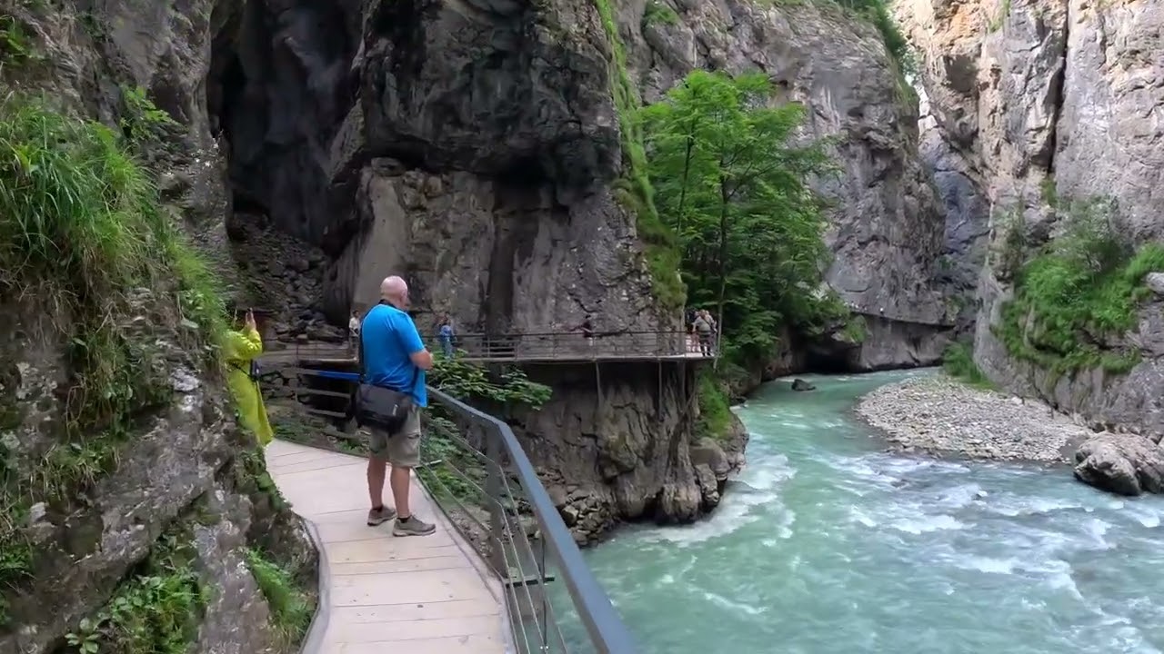 🇨🇭 Walking in Aareschlucht, Switzerland | Mesmerizing Canyon Trail [4K]