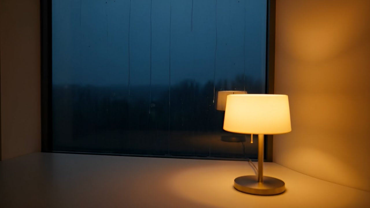 Soft Window Rain at Night for Deep Focus  Minimal Workspace (60 Minutes)