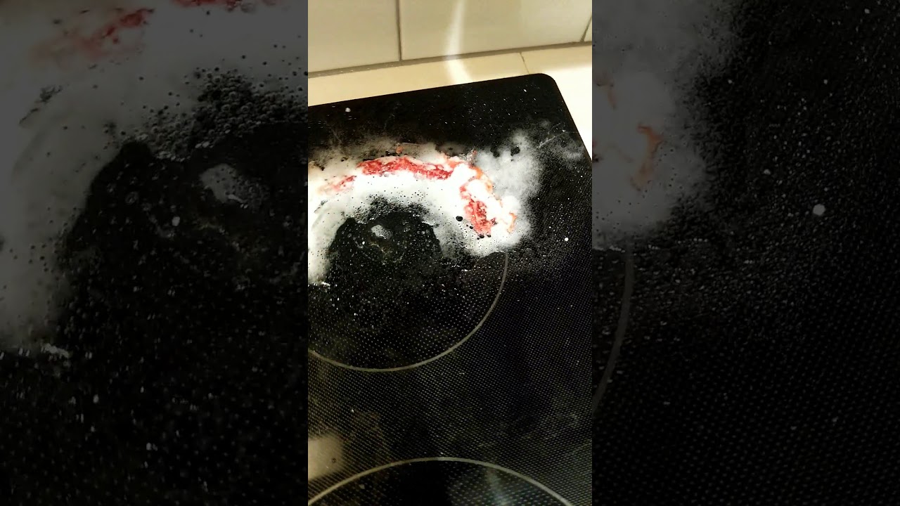 How to clean melted plastic from your glass stove top oven QUICK & EASY
