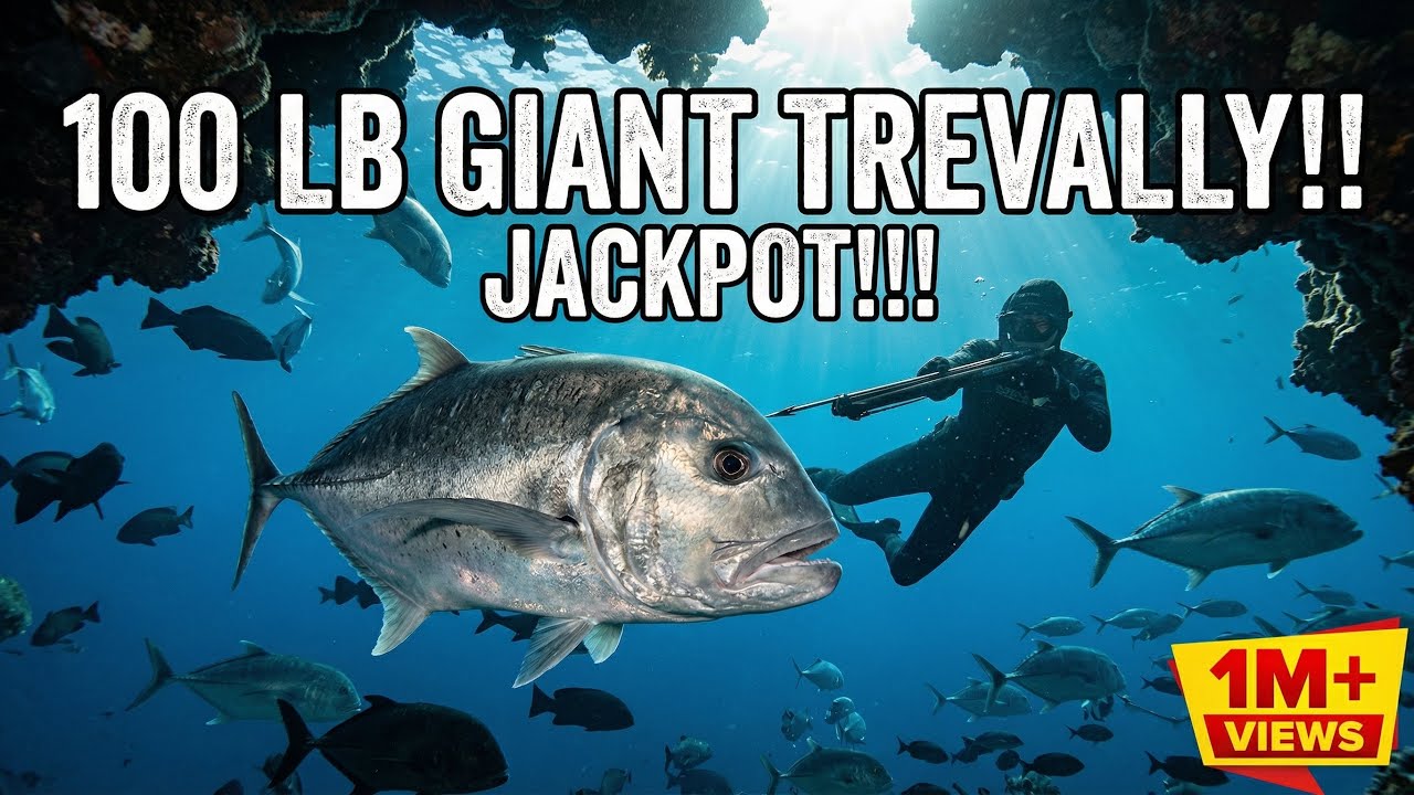 Spearfishing 100 lb Giant trevally JACKPOT | Big Fish everywhere