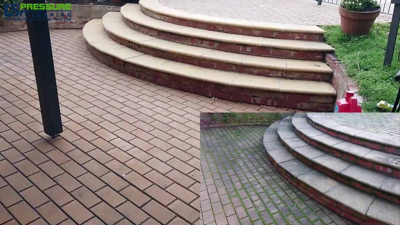 Paver pressure cleaning before and after