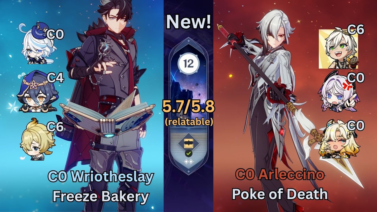 [F2P] C0 Wriotheslay Freeze & C0 Arlecchino Melt │ Spiral Abyss 5.7/5.8 │ Genshin Impact