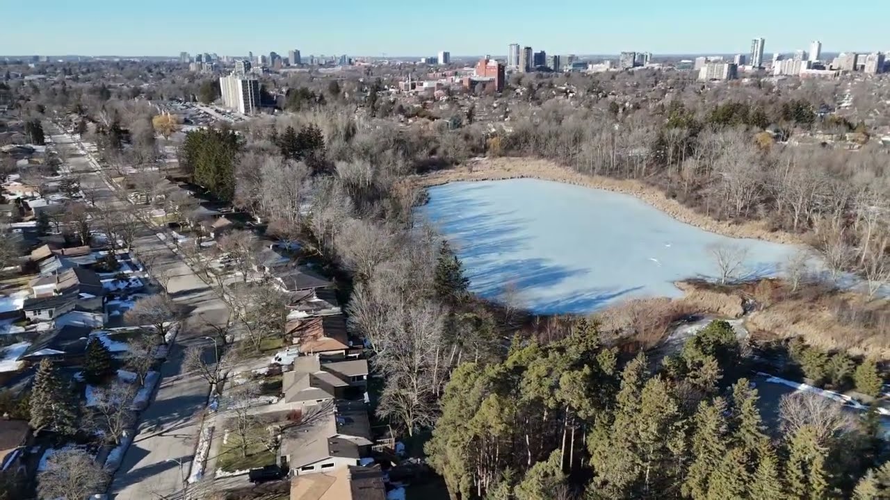 Forest Hill and Lakeside Park in Kitchener Ontario Canada Drone Video