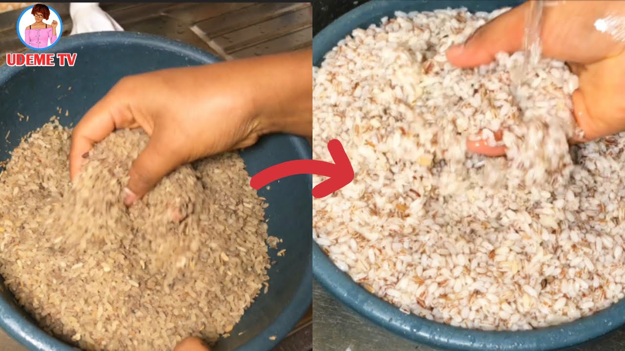 How to wash and cook ofada rice without selecting the stones/sand |simple way to wash ofada rice