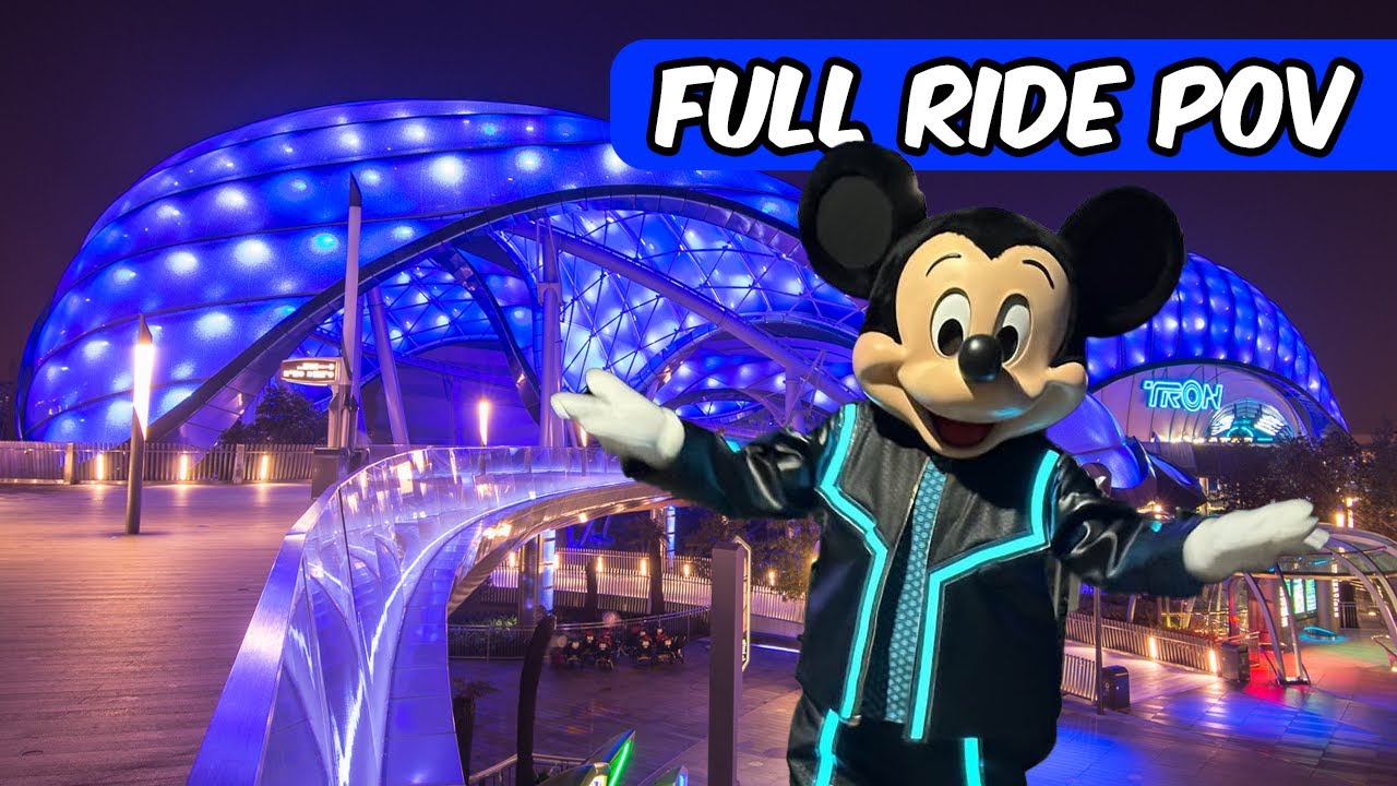 [4K] 🧑‍🚀 TRON Lightcycle Power Run 🏍️ | 创极速光轮 | Full Ride Night POV | Shanghai Disneyland