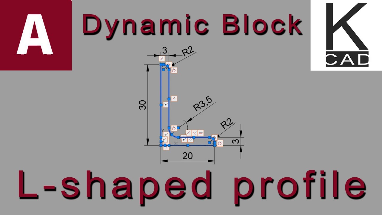 Dynamic Block -  L-PROFILE [ FULL ] - #autocad _7 Blocks