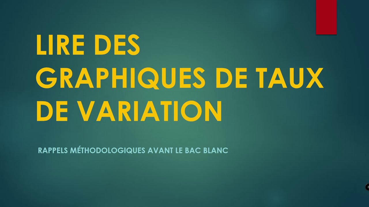 La lecture des graphiques de taux de variation