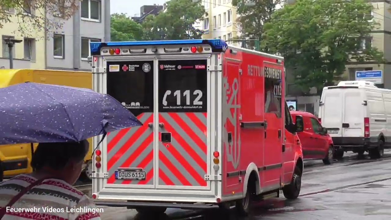 [Düsseldorf] RTW an Wache vorbei,KEF,PTLF und Vieles mehr! Einsatzfahrten in Düsseldorf(24.7.2025)