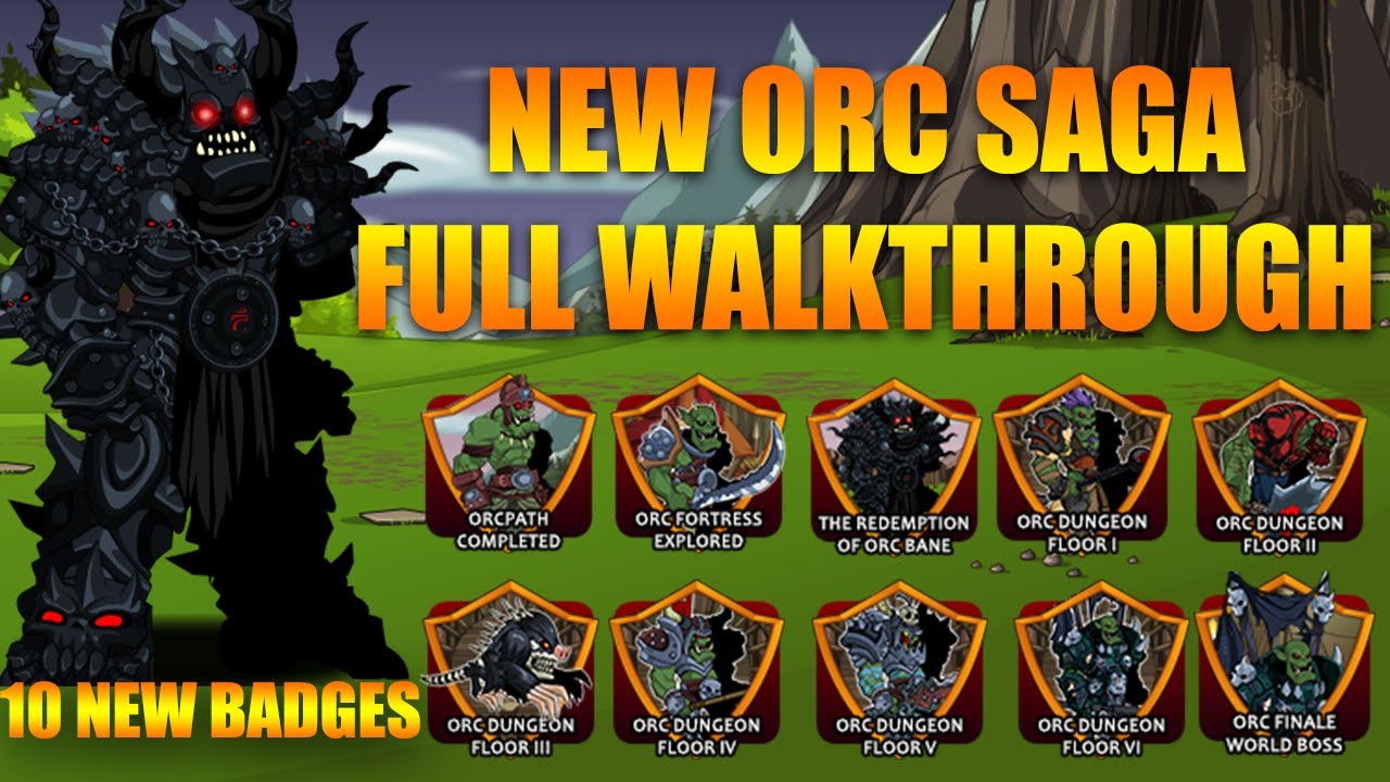 NEW ORC SAGA (FULL WALKTHROUGH) Redhero Aqw Private Server New class + 10 new Badges