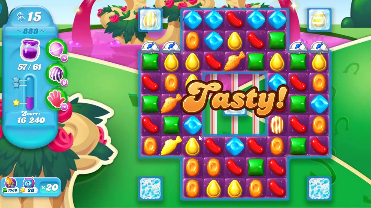 Candy Crush Soda Saga Level 883 BOOSTERS FROM DAILY BONUS + RAINBOW ROAD