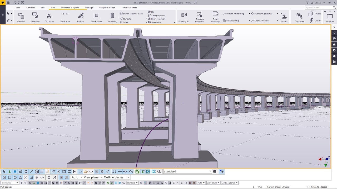 How to Create Concrete Bridge using Concrete Shells in Tekla Structures