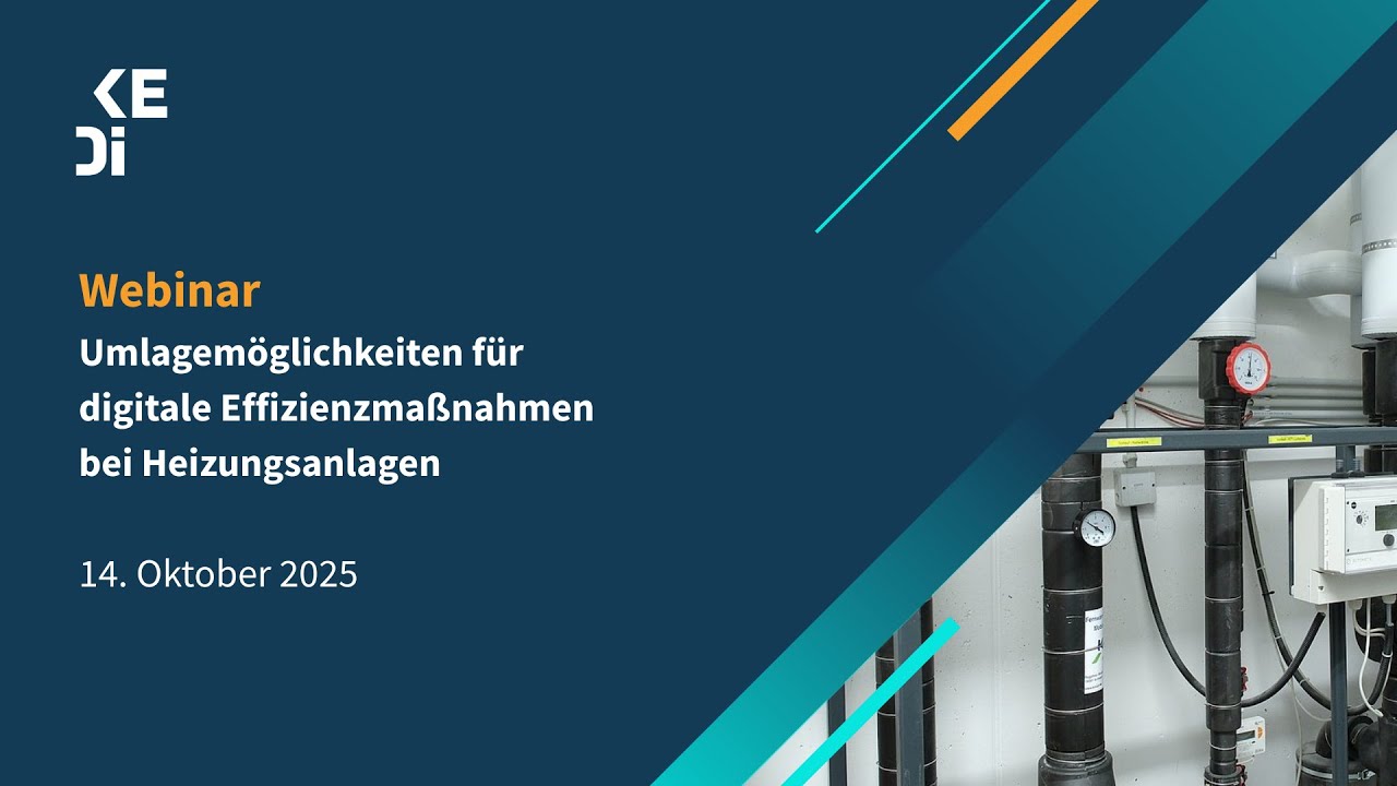 KEDi Webinar | Umlagemöglichkeiten für digitale Effizienzmaßnahmen bei Heizungsanlagen | 14.10.2025