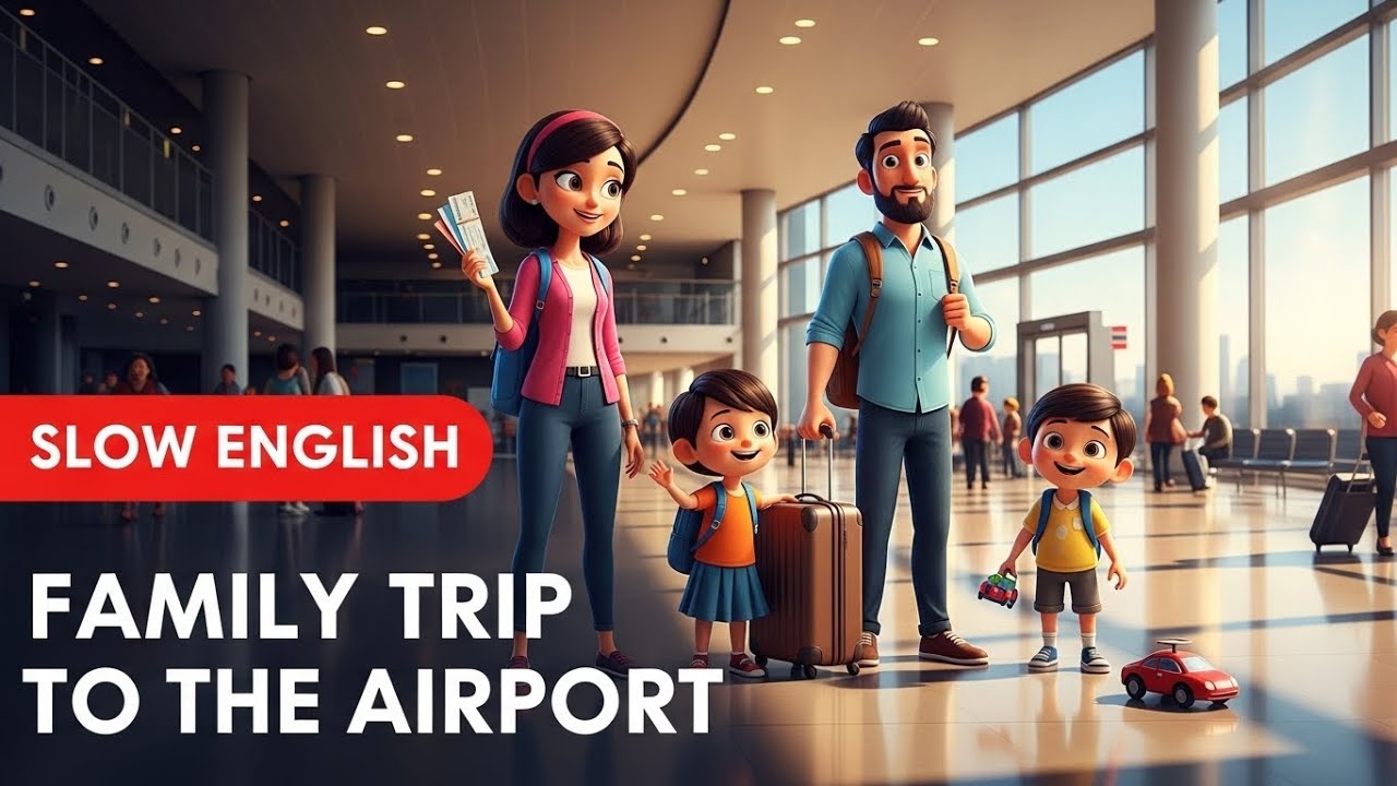 'Family Trip to the Airport | Easy English Listening Practice (A2 Level)'
