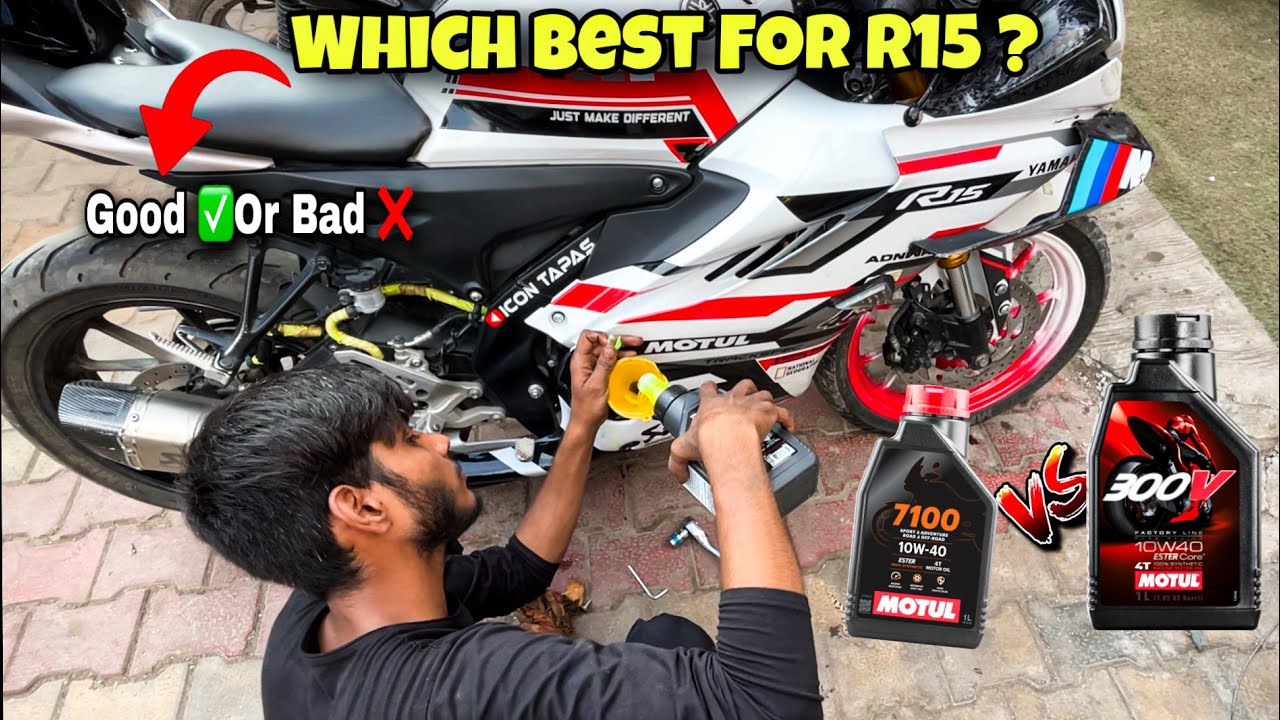 Best Engine oil For R15 v4 and R15 v3🔥||Motul 300v vs Motul 7100 which best for your bike🤔