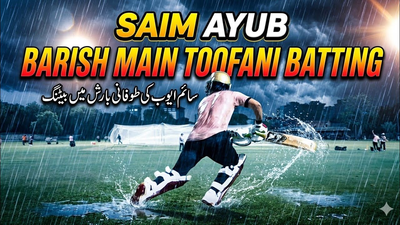 Saim Ayub Practice during Hailstorm and Rain in Lahore | Saim Ayub Ki Barish main Practice