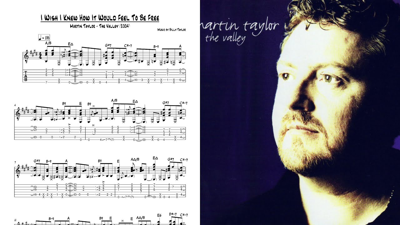 Martin Taylor - I Wish I Knew How It Would Feel To Be Free (Transcription)