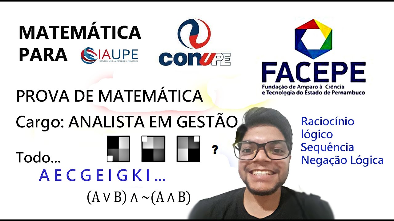 Prova de FACEPE  - UPENET/IAUPE- ANALISTA - CONUPE -  MATEMÁTICA