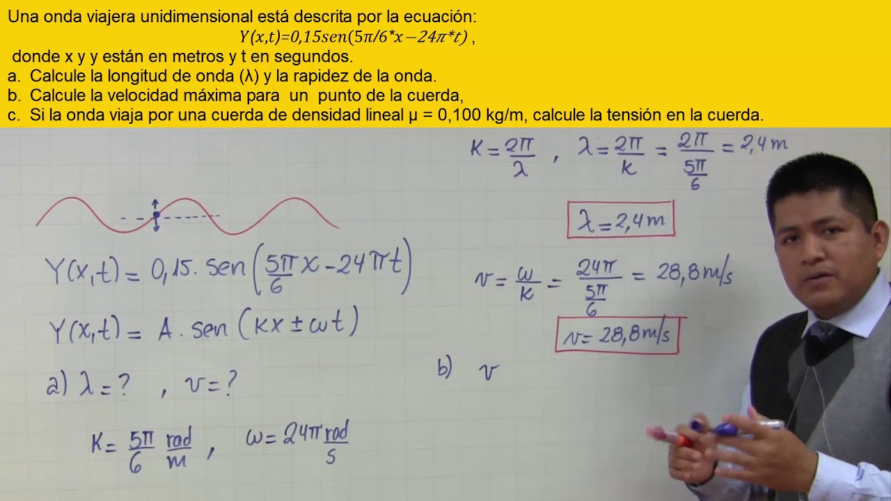 Ondas mecánicas - Problema de una onda viajera