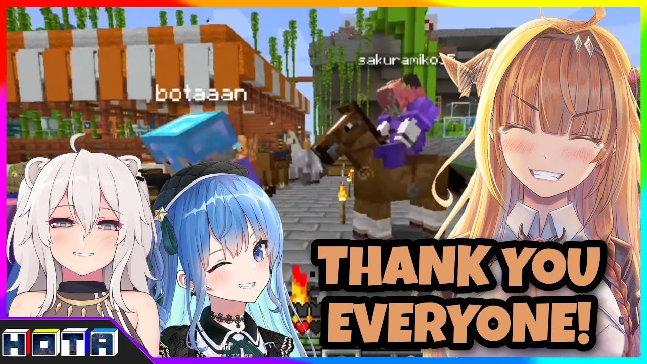[Hololive] Botan and Suisei Secretly Helping Coco To Make The 4th Gen Pixel art [Minecraft][Eng Sub]