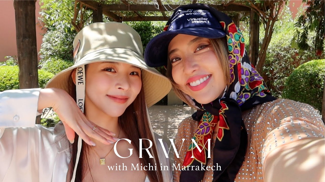 【GRWM】ミチちゃんと5つ星ホテルで朝の準備🇲🇦🌤️ 老後の夢/リゾートメイク/まつ毛のこだわり