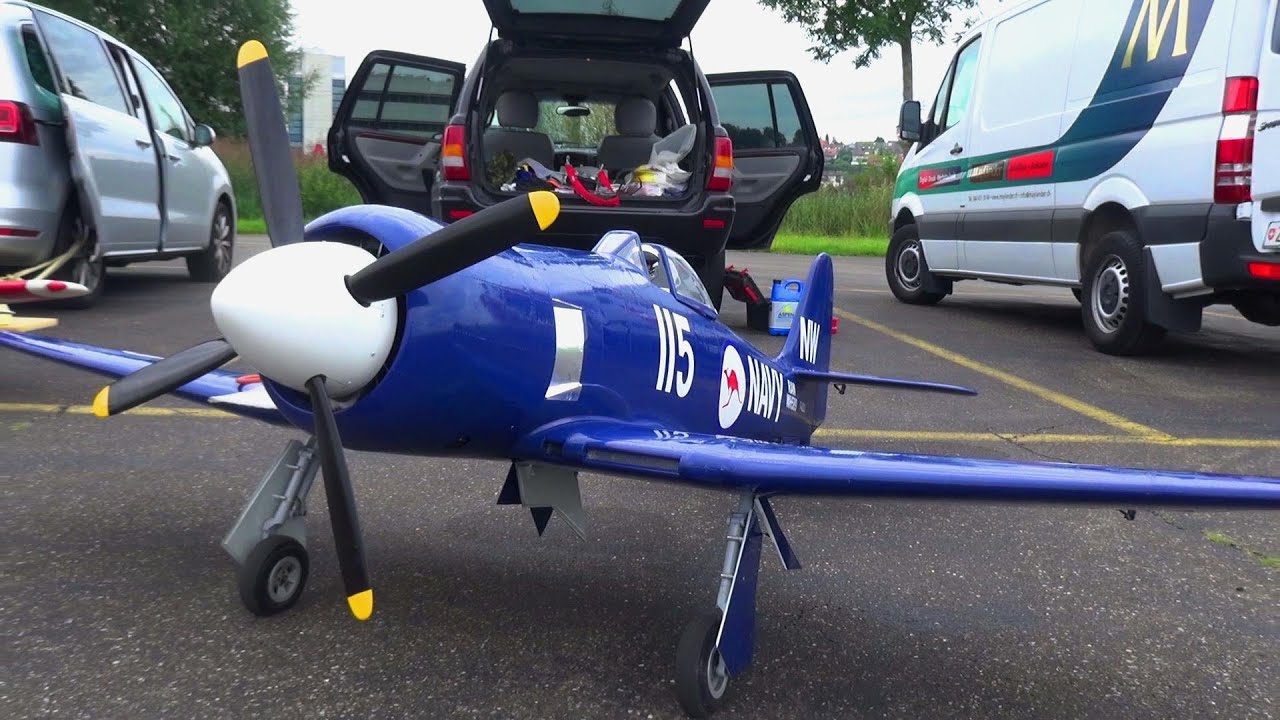 RC Scale Model Airplane Hawker Sea Fury Australia Navy Radial Enginge with electric Startup