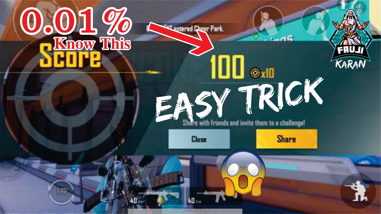 How to Score 100x10 in Cheer Park | BGMI | PUBG Mobile | Easy Trick