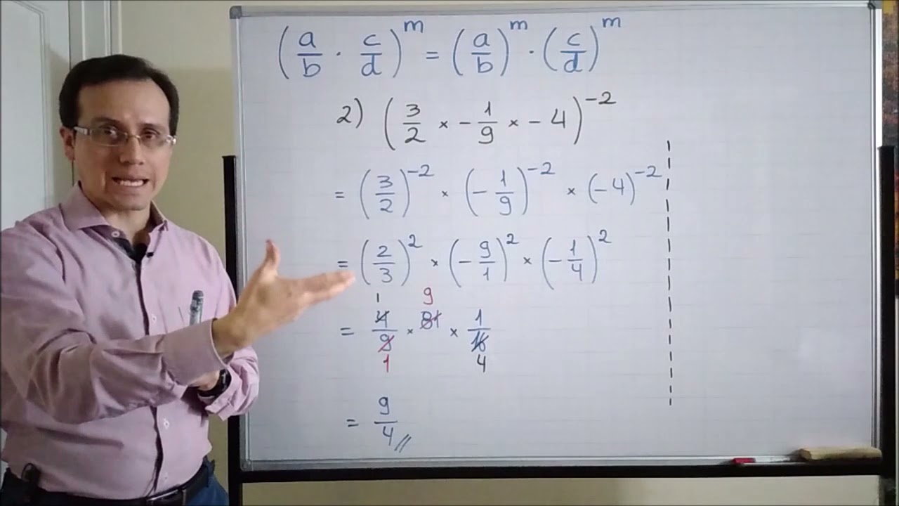 Potenciación de números racionales: potencia de un producto