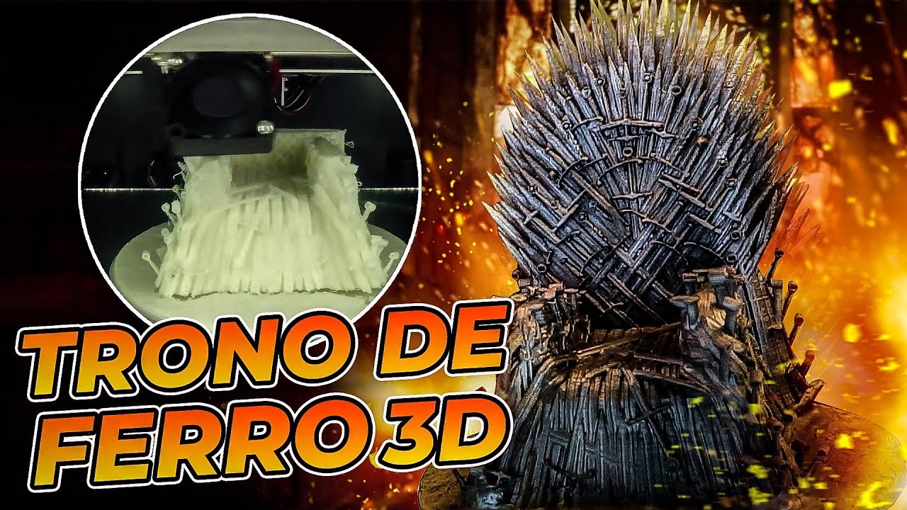 EU IMPRIMI O TRONO DE FERRO DO GAME OF THRONES EM 3D