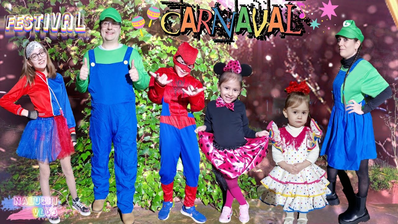 🎉¡¡FESTIVAL CARNAVAL!!🪇🥳NUESTROS DISFRACES PARA LA GRAN FIESTA🎊🎭_NALUCHI VLOG