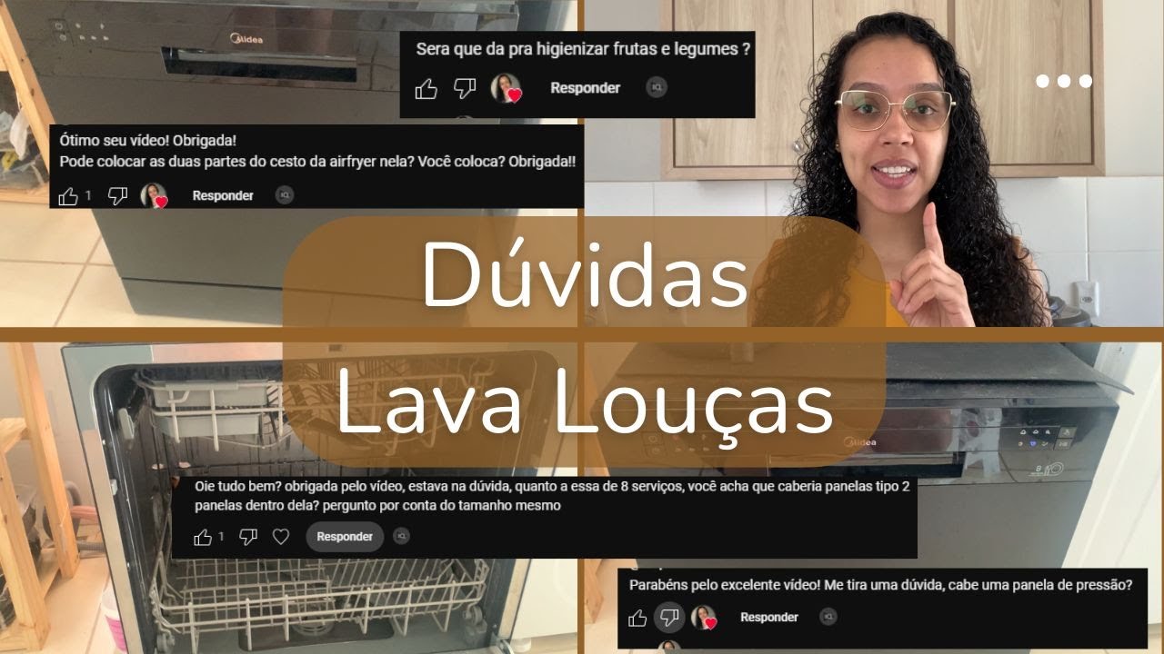 Lavando air fryer na lava louças Midea 8 serviços + Dúvidas