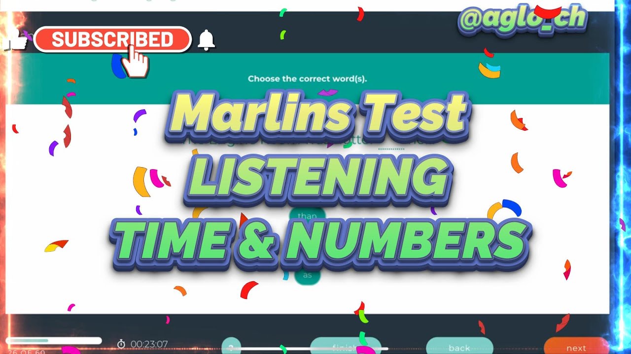 Marlins Test For Seafarer - Listening, Time & Numbers
