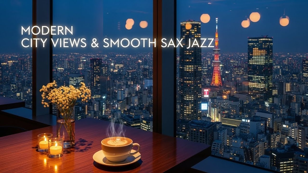 🌙🎷 Quiet Rooftop Nights | Coffee Steam & Smooth Sax Jazz