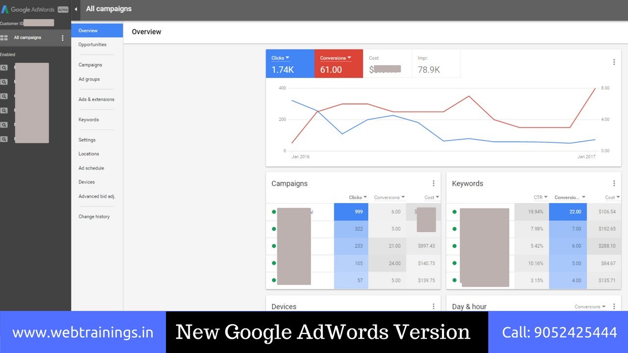 Google AdWords Beta Version Demo - July 2017