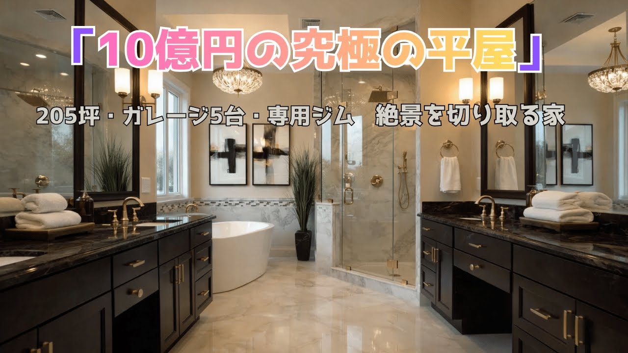 【ルームツアー】総額10億円｜軽井沢の山並みを望む200坪の平屋豪邸！RV対応の5台収容ガレージ完備