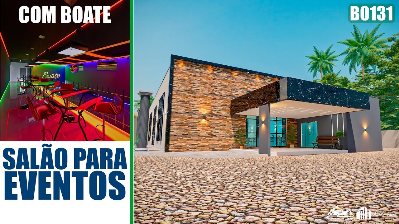PROJETO SALÃO PARA EVENTOS com BOATE - TERRENO 35x100 #B0131