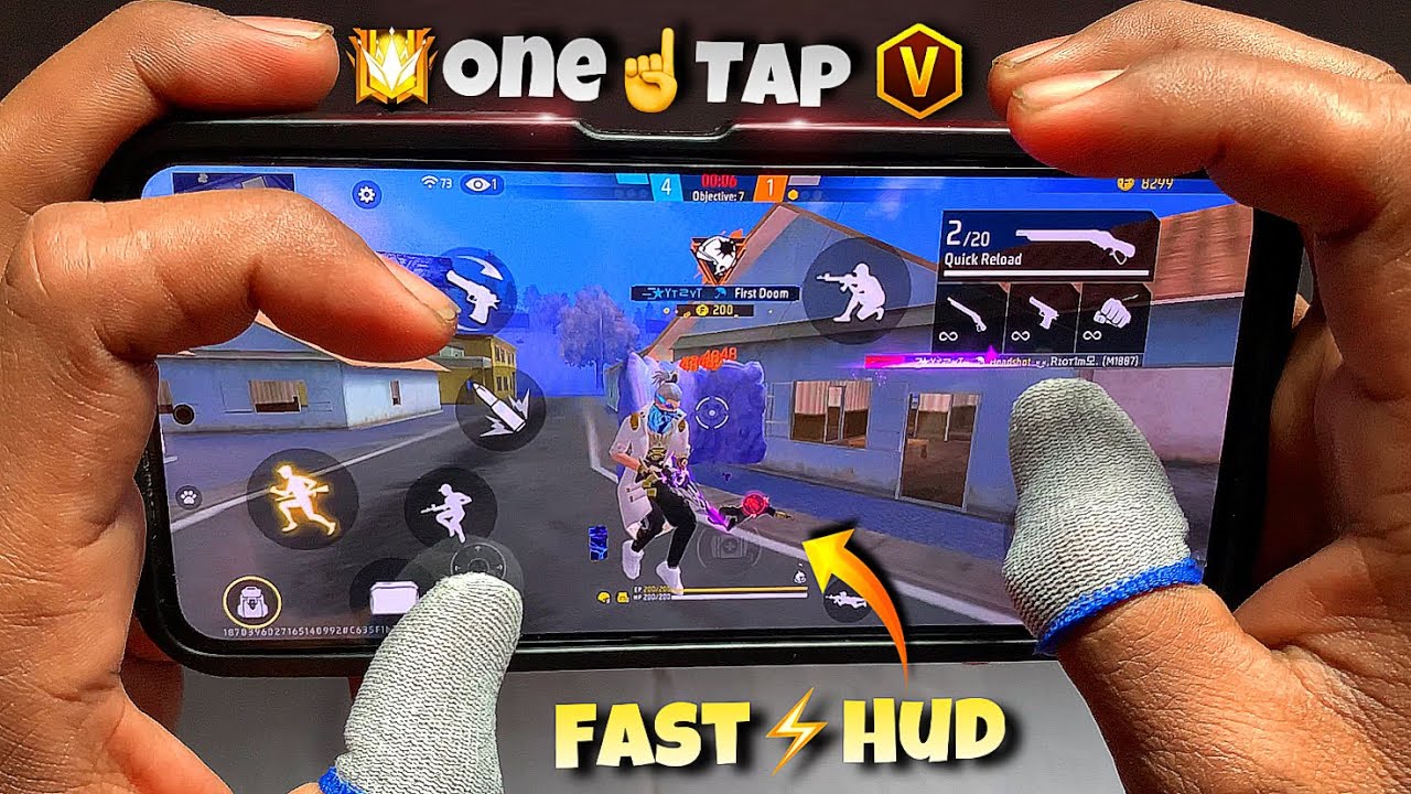 Настройка в 4 пальца ⚙️ Hud OneTap ⚡️ Быстро 💨 Gloowall Free Fire 🔥 Геймплей с камерой